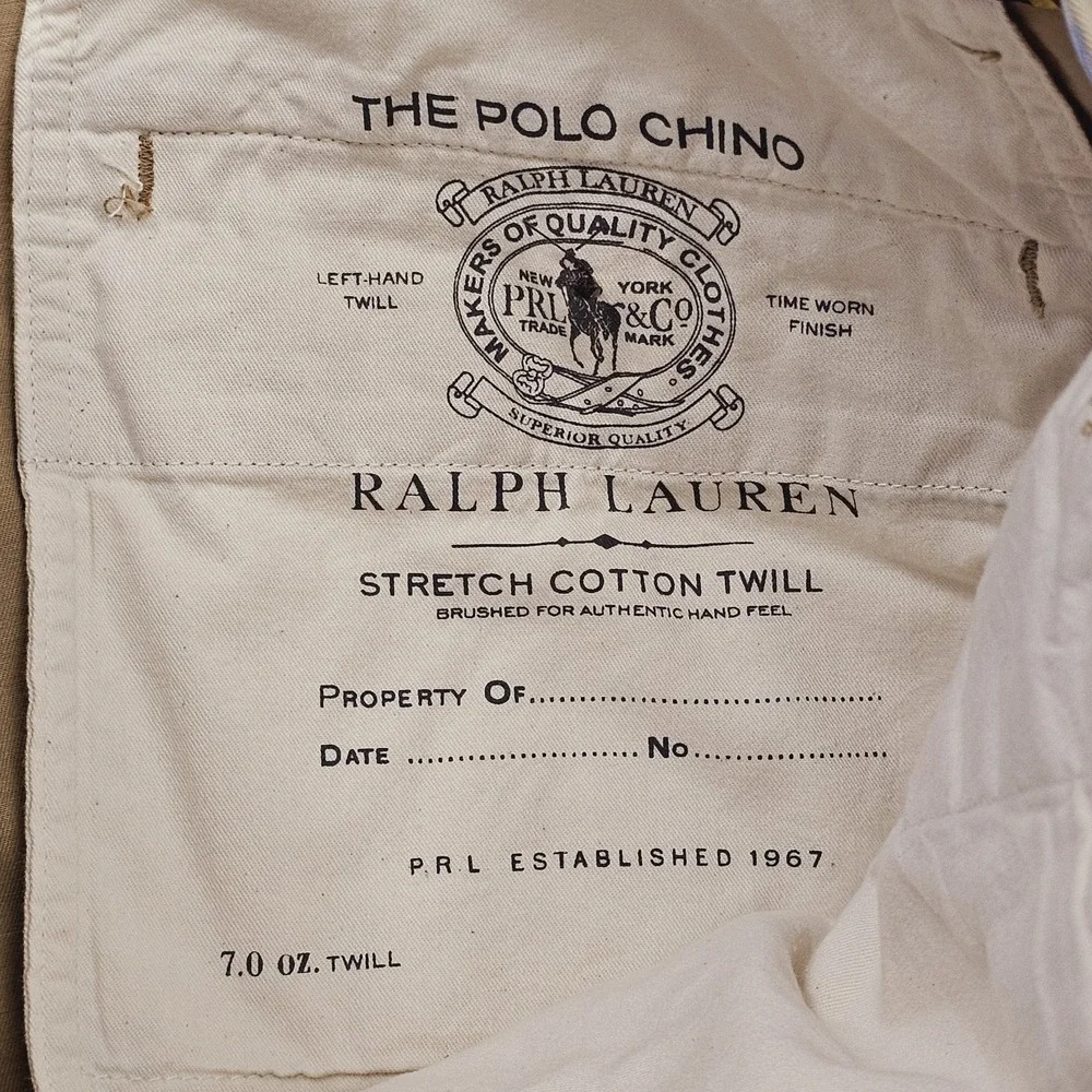 Polo Ralph Lauren Pants‎ Mens 35W 32L Khaki Chino Classic Twill Straight Stretch